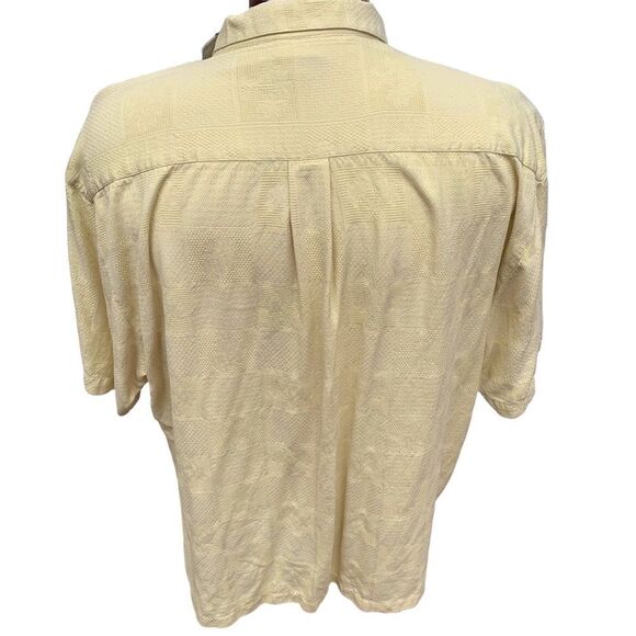 New! Gold Tri-Mountain XL 100% Silk Gold Beachy Tropical Shirt Men’s XL NWT - Picture 3 of 16